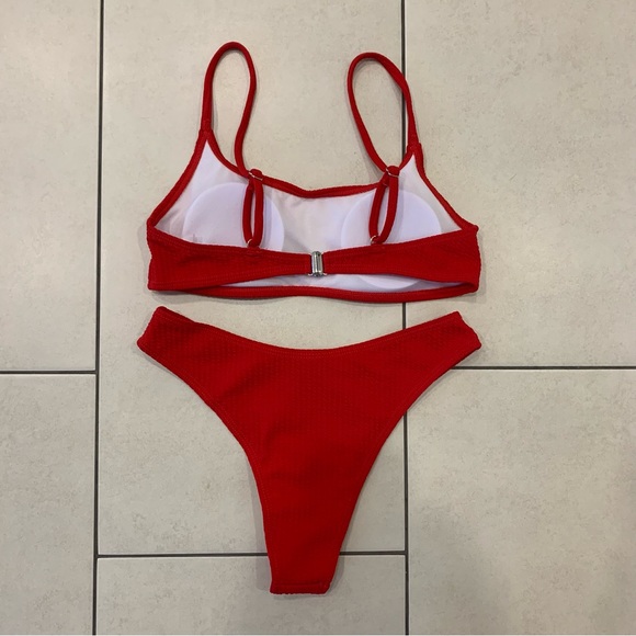 Shein Basics Ribbed Bikini Set Wireless Bra Top & Hipster Bikini Bottom Sz XS - Picture 4 of 9